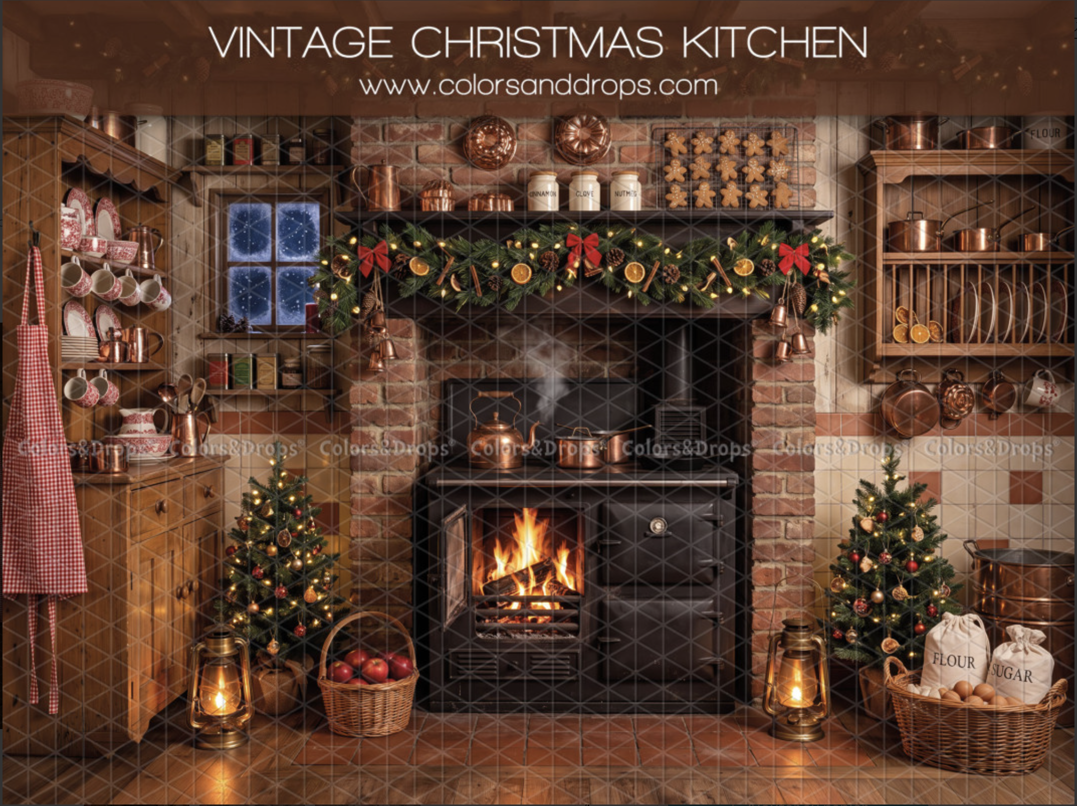 Décor cuisine de Noël pour les mini-séances photo à Bischoffsheim